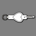 Key Clip W/ Key Ring & Heart (Valentine, Tall) Key Tag